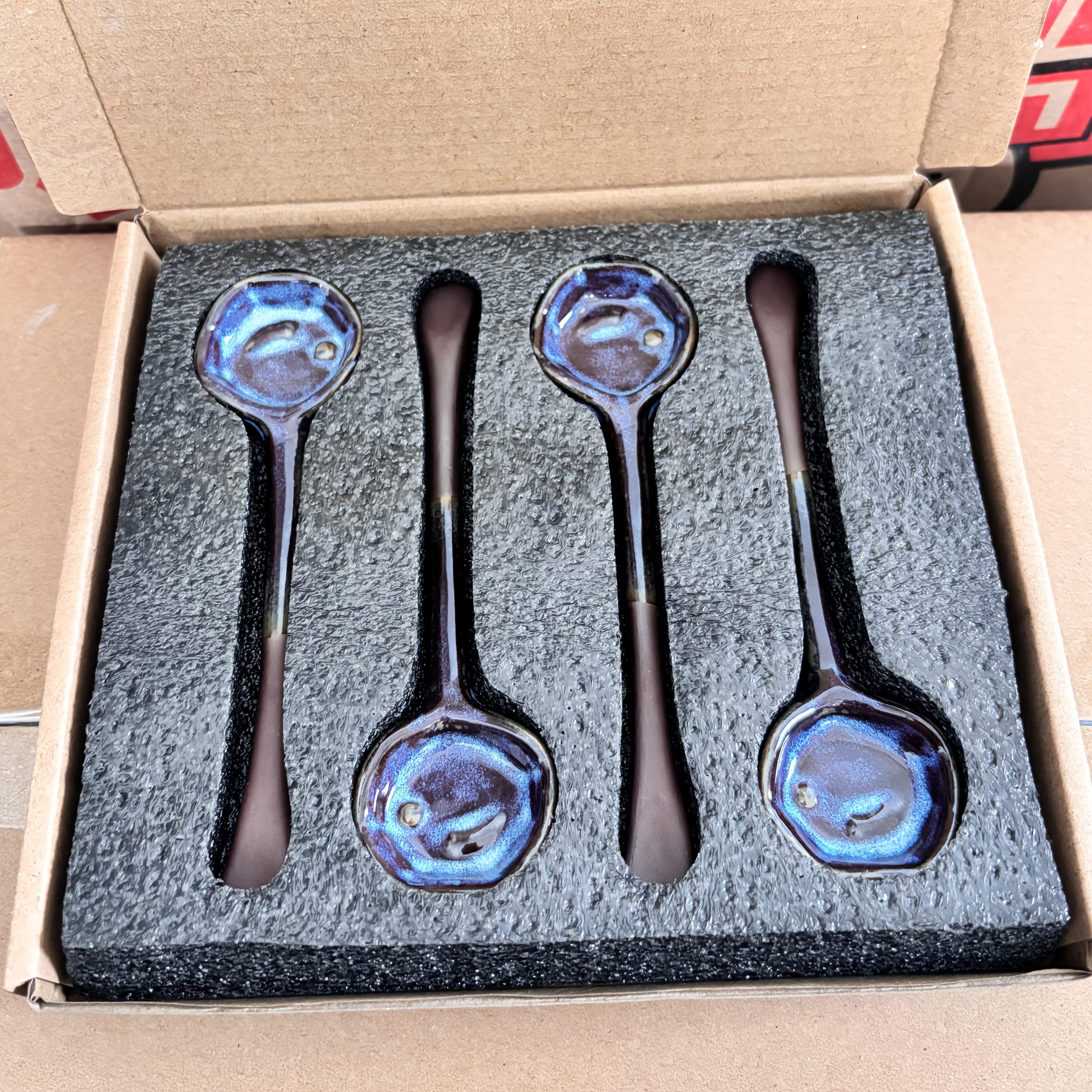 1pc or 4pcs Vintage European Ceramic Coffee Spoons