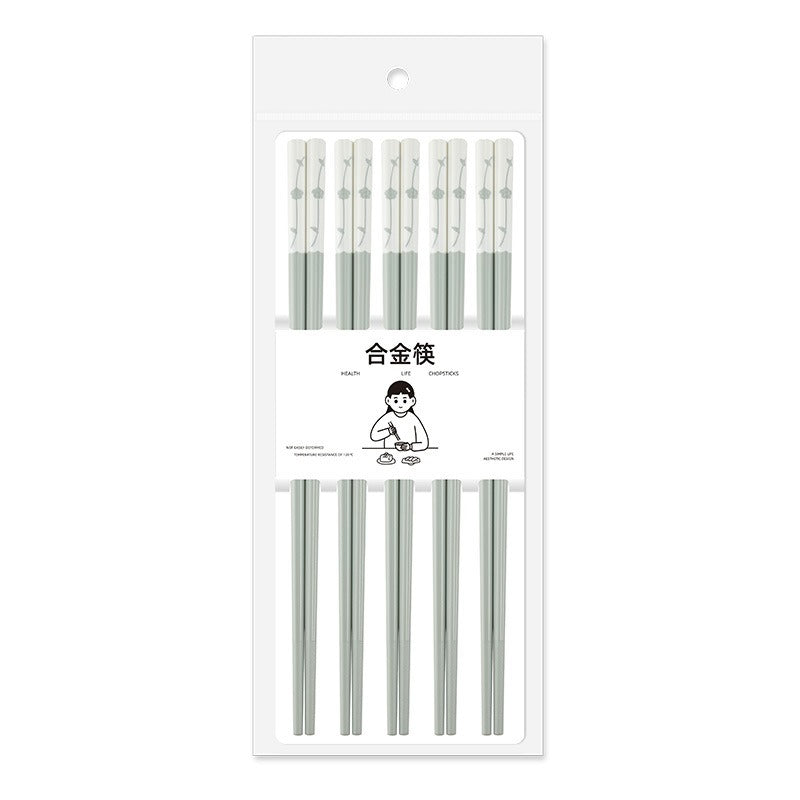 2024 New One-Person Alloy Chopsticks | Non-Slip, High-Temperature Resistant, Stainless Steel 304, Suitable for Couple Family Use