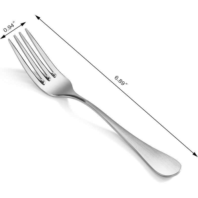 Rain 18 10 Stainless Steel Matte Salad Fork (12pcs), Kitchen Utensils, Food Prep Tools, Minimalist Design, Modern Cutlery, Rustresistant Fork, Durable Cutlery, Multipiece Fork
