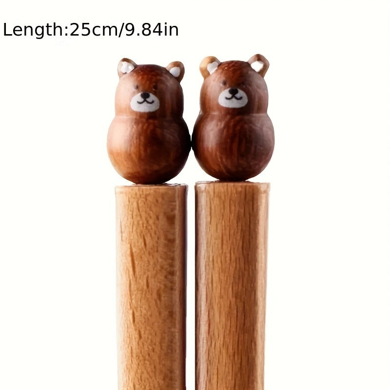 Unique 3D Animal Chopsticks - Hand-carved beech chopsticks for sushi and cutlery sets,  Artistic Utensils