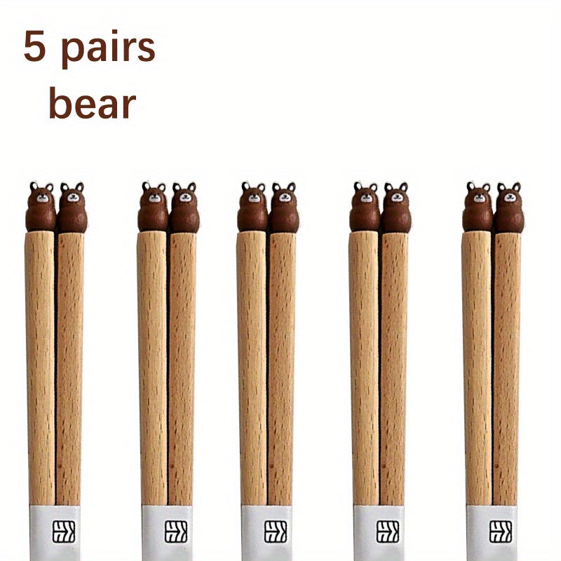 Unique 3D Animal Chopsticks - Hand-carved beech chopsticks for sushi and cutlery sets,  Artistic Utensils