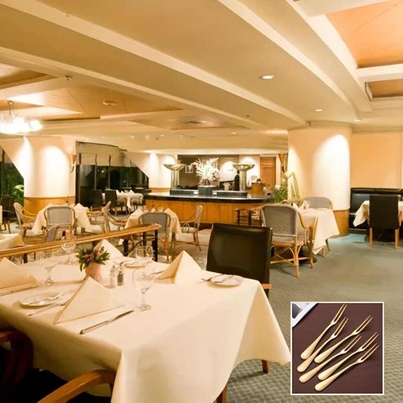 Set of 15 Stainless Steel Cocktail Forks, Ideal for Appetizers, Small Crab Dishes, And Desserts, Featuring a Carved Fruit Design, Perfect for Cheese, Olives, Salad, Escargot, And Charcuterie Boards, Suitable for Restaurant Use