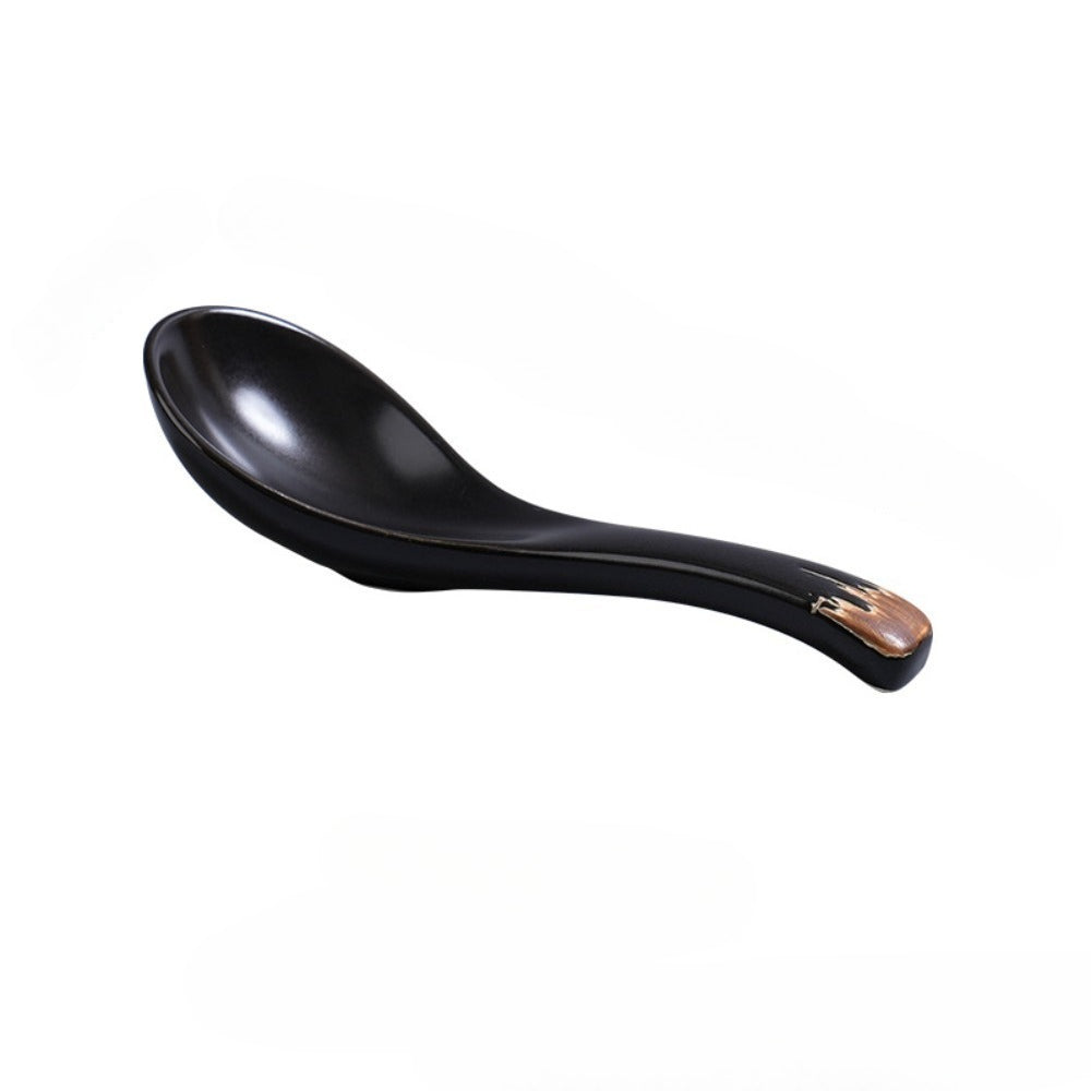 Ceramic soup spoons, creative and cute Japanese-style tableware for family use