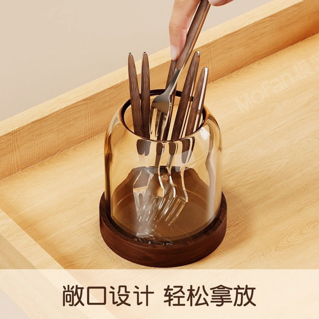 Elegant Glass Dessert Jar Elegant 1-Set Glass Cake & Dessert Serving Jar with Stainless Steel Forks | Glass Dessert Jars for Weddings, Birthdays, Parties - Cake Display Container for Cakes, Fruits, Pastries