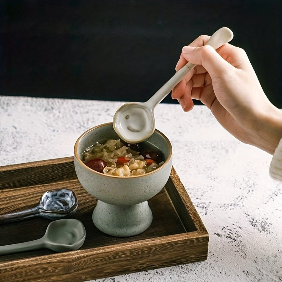 1pc or 4pcs Vintage European Ceramic Coffee Spoons