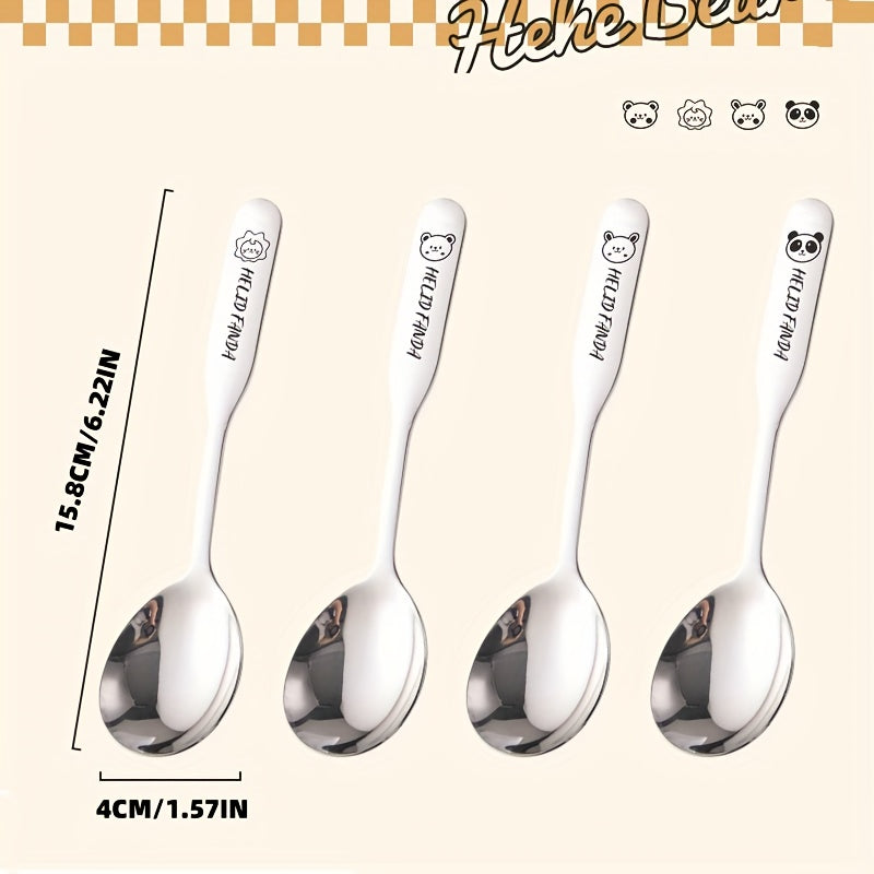 Personalized Custom Name\u002FText - Cute Animal Spoon - Heavy-Duty 316 Stainless Steel Soup
