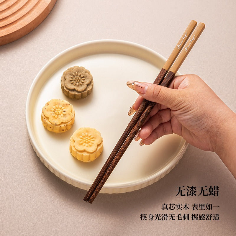 Wood Chopsticks Suitable for & Asian Cuisine - Wood Meal Chopsticks, Log Chopsticks for, Stir-Fries, Noodles & Ramen (Renewable Wood)