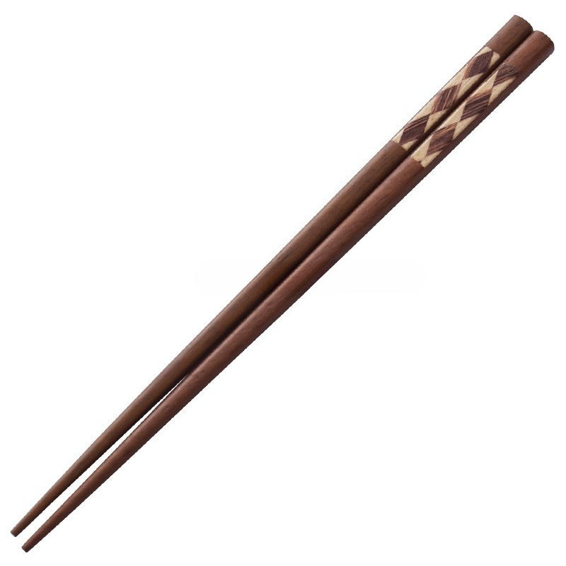 Japanese-style Solid Wood Chopsticks, a Pair of Color Bars, Household Pointed Chopsticks, Non-slip and Moisture-Resistant, Solid Wood Chopsticks Creativity