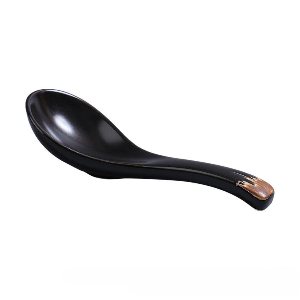 Ceramic soup spoons, creative and cute Japanese-style tableware for family use