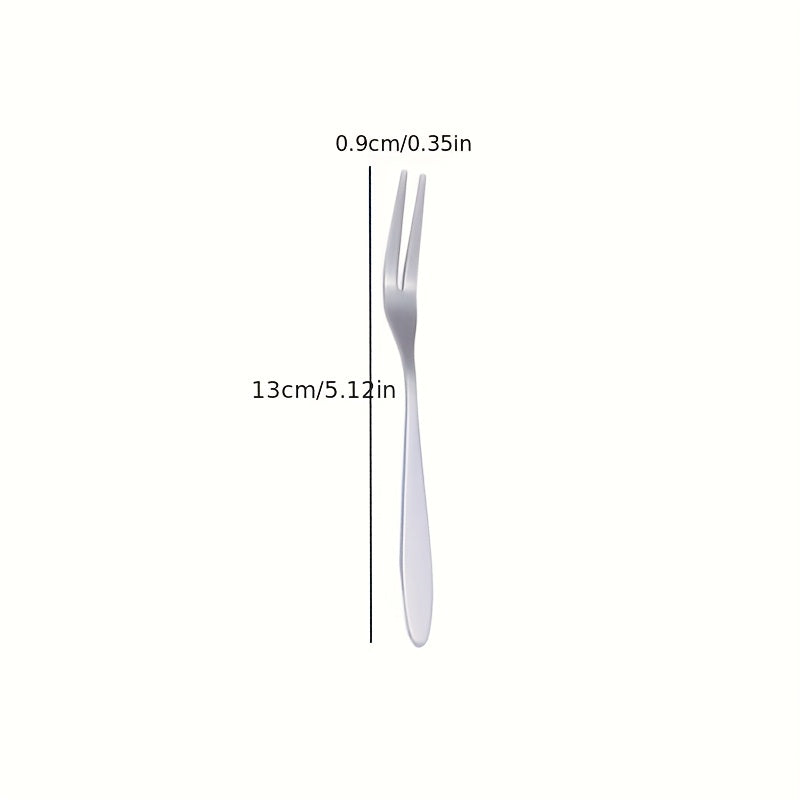 3pcs Stainless Steel Dessert Forks, Fruit Tasting Forks, Nut Forks, Small Size Salad Forks, Multifunctional Cutlery Set, Kitchen Supplies