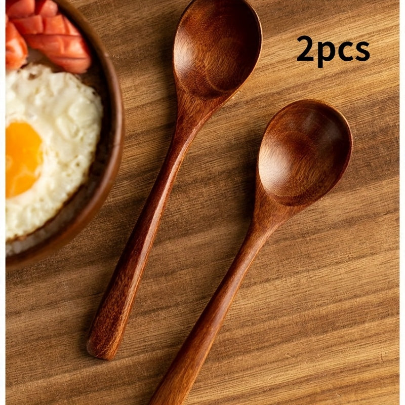 This Set of 2 Wooden Spoons Is Perfect for Stirring And Eating. Japanese Wooden Spoons for Soup