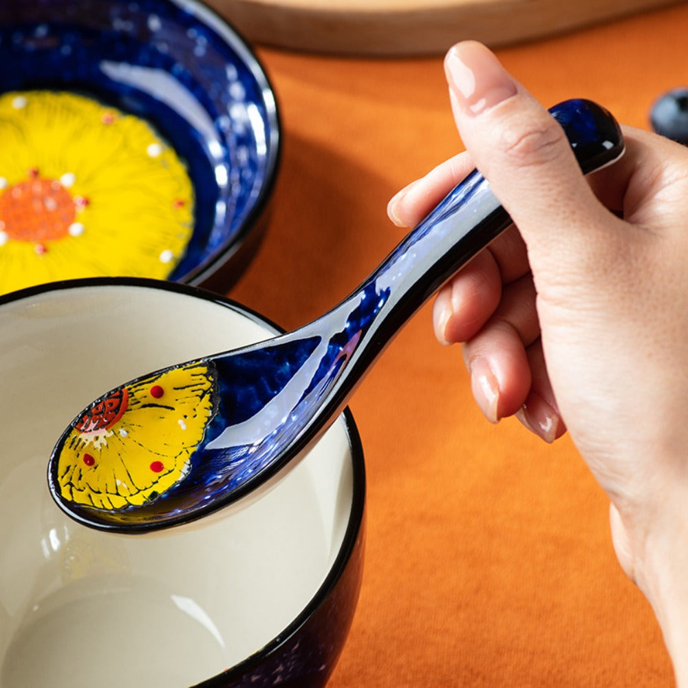 Ceramic Spoons - Heavy-Duty Heat-Resistant Soup Spoons Suitable for Noodles