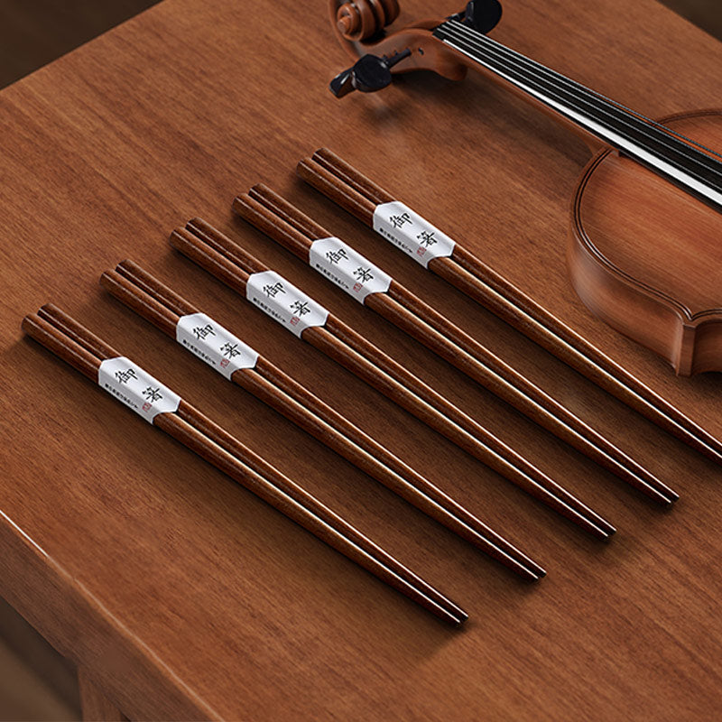 Natural Black Walnut Wooden Chopsticks | High-End Household, Spaghetti and Kitchen Cooking, Square, Solid Wood Non-Slip, Wooden Tableware, Kitchen Utensils