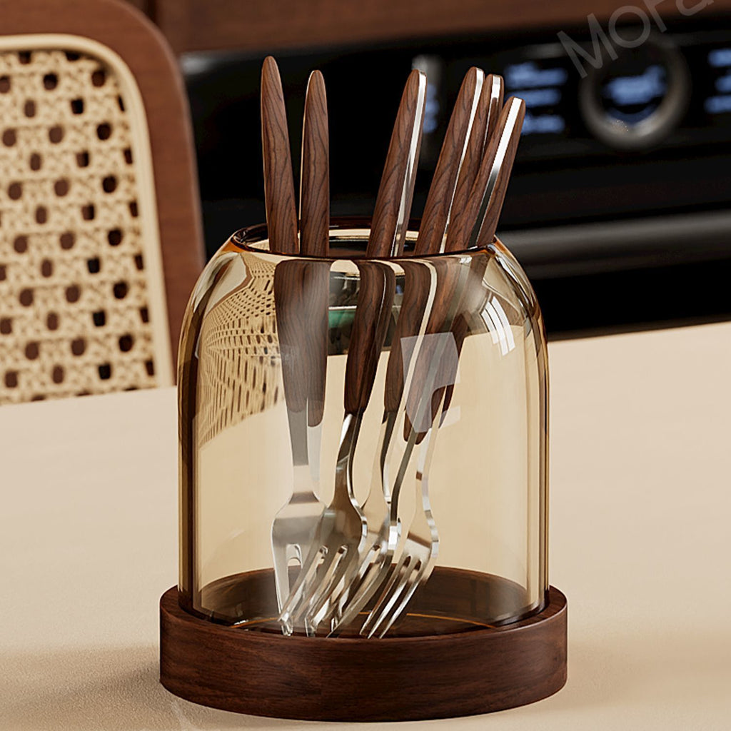 Elegant Glass Dessert Jar Elegant 1-Set Glass Cake & Dessert Serving Jar with Stainless Steel Forks | Glass Dessert Jars for Weddings, Birthdays, Parties - Cake Display Container for Cakes, Fruits, Pastries