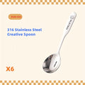 Personalized Custom Name\u002FText - Cute Animal Spoon - Heavy-Duty 316 Stainless Steel Soup