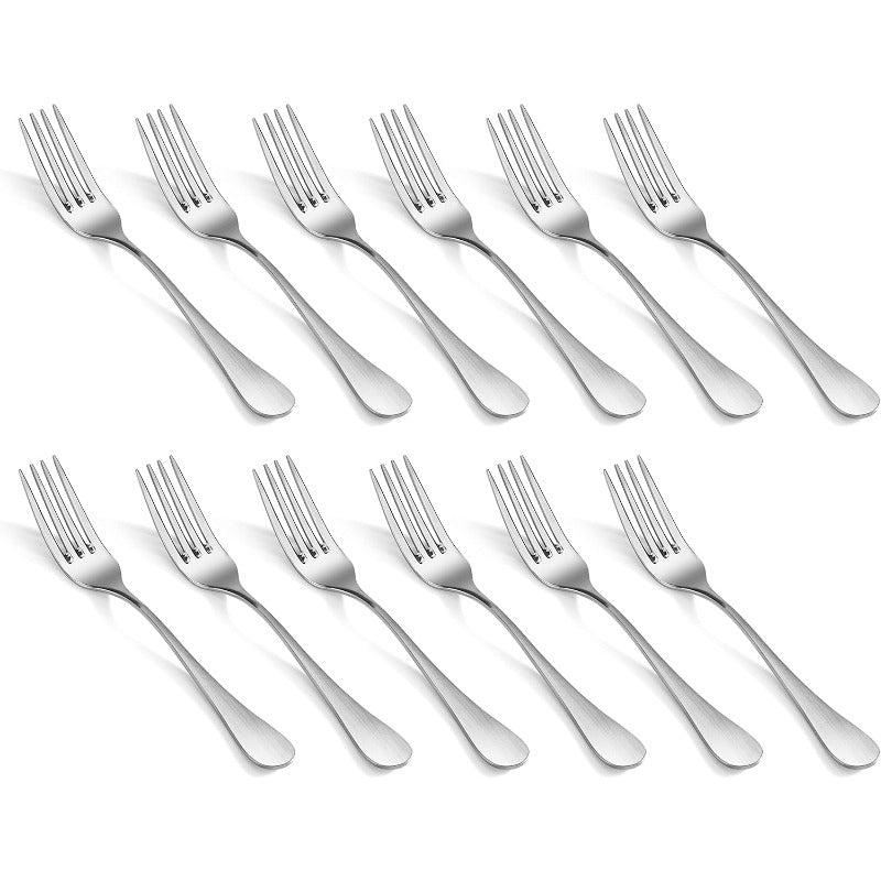 Rain 18 10 Stainless Steel Matte Salad Fork (12pcs), Kitchen Utensils, Food Prep Tools, Minimalist Design, Modern Cutlery, Rustresistant Fork, Durable Cutlery, Multipiece Fork