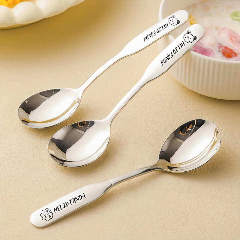 Personalized Custom Name\u002FText - Cute Animal Spoon - Heavy-Duty 316 Stainless Steel Soup