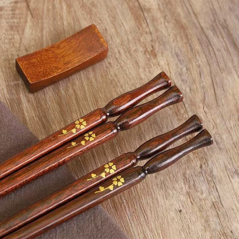 5-10 Pairs Natural Solid Wood Chopsticks | Household Square Head, Family Anti-Mildew and Non-Slip Log Chopsticks, Korean Internet Celebrities Wholesale