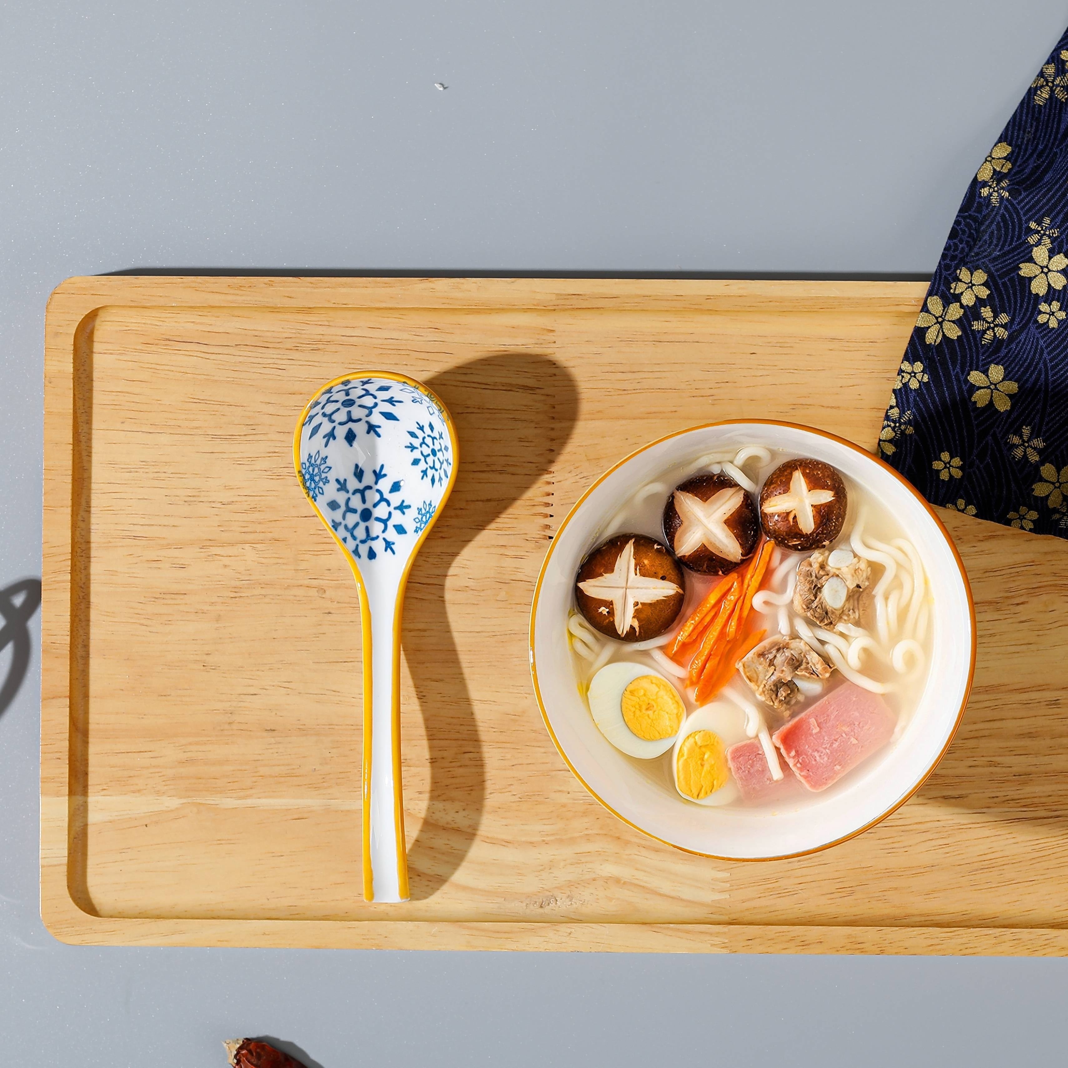 Set of 4 Ceramic Soup Spoons for Home Use, Ideal for Serving Soup And Porridge