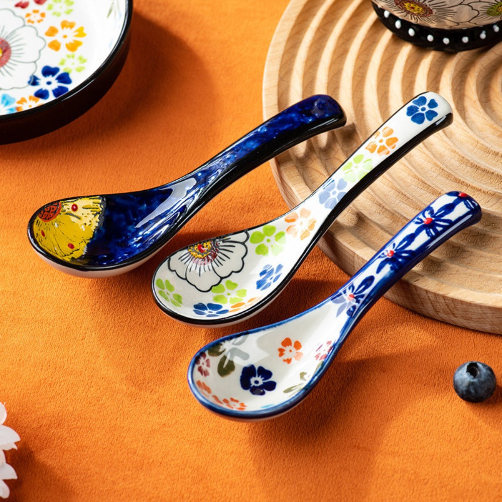 Ceramic Spoons - Heavy-Duty Heat-Resistant Soup Spoons Suitable for Noodles