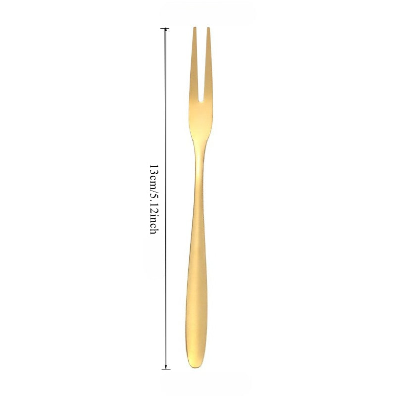 Stainless Steel Fruit Forks | Cake Decorating Sticks, Luxury Dessert Forks for Home Use