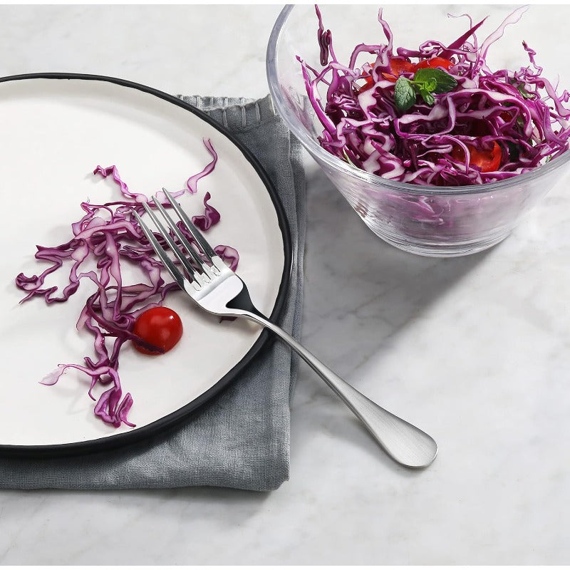 Rain 18 10 Stainless Steel Matte Salad Fork (12pcs), Kitchen Utensils, Food Prep Tools, Minimalist Design, Modern Cutlery, Rustresistant Fork, Durable Cutlery, Multipiece Fork