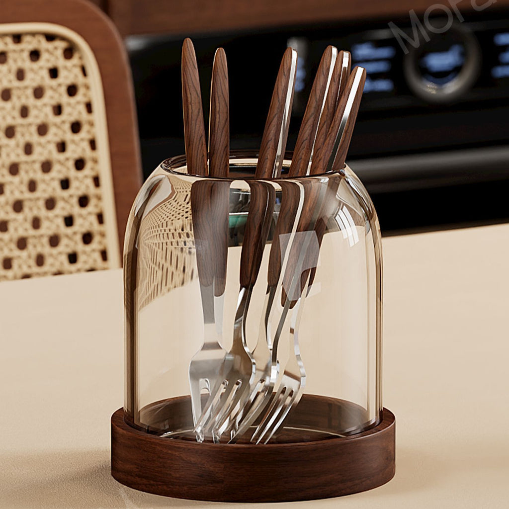 Elegant Glass Dessert Jar Elegant 1-Set Glass Cake & Dessert Serving Jar with Stainless Steel Forks | Glass Dessert Jars for Weddings, Birthdays, Parties - Cake Display Container for Cakes, Fruits, Pastries