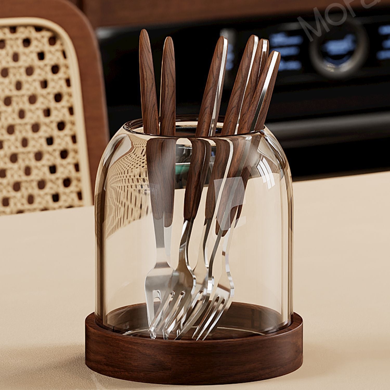 Elegant Glass Dessert Jar Elegant 1-Set Glass Cake & Dessert Serving Jar with Stainless Steel Forks | Glass Dessert Jars for Weddings, Birthdays, Parties - Cake Display Container for Cakes, Fruits, Pastries