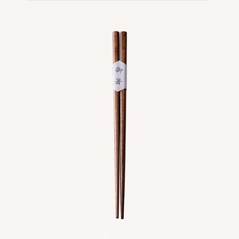 Natural Black Walnut Wooden Chopsticks | High-End Household, Spaghetti and Kitchen Cooking, Square, Solid Wood Non-Slip, Wooden Tableware, Kitchen Utensils