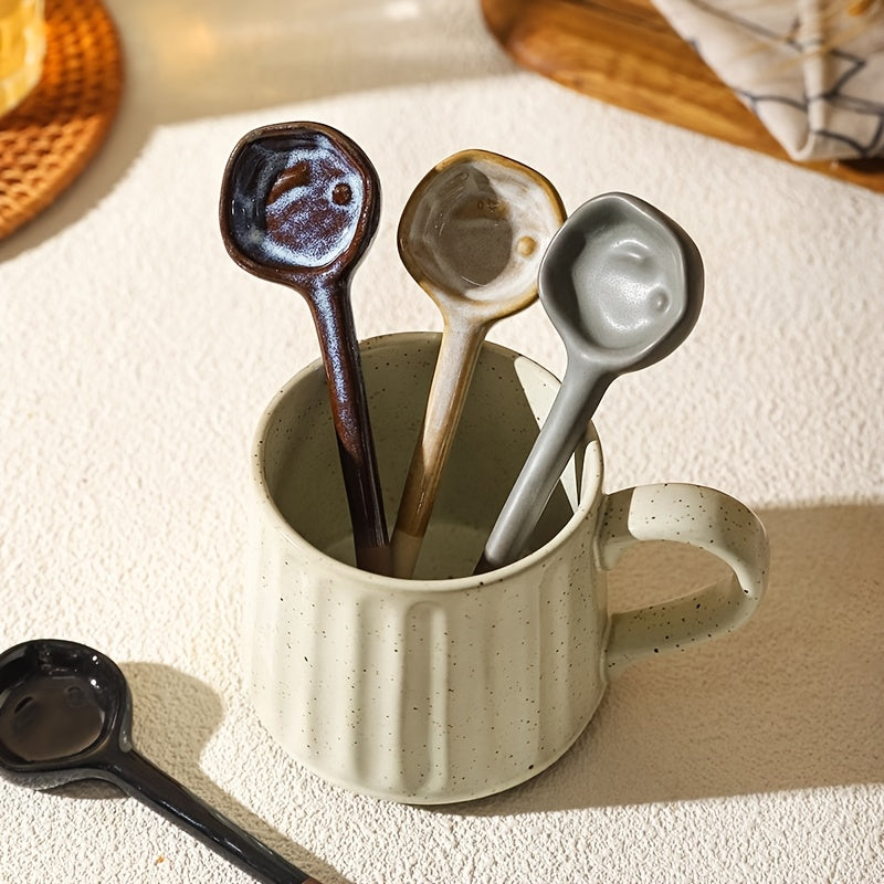 1pc or 4pcs Vintage European Ceramic Coffee Spoons