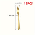 Set of 15 Stainless Steel Cocktail Forks, Ideal for Appetizers, Small Crab Dishes, And Desserts, Featuring a Carved Fruit Design, Perfect for Cheese, Olives, Salad, Escargot, And Charcuterie Boards, Suitable for Restaurant Use