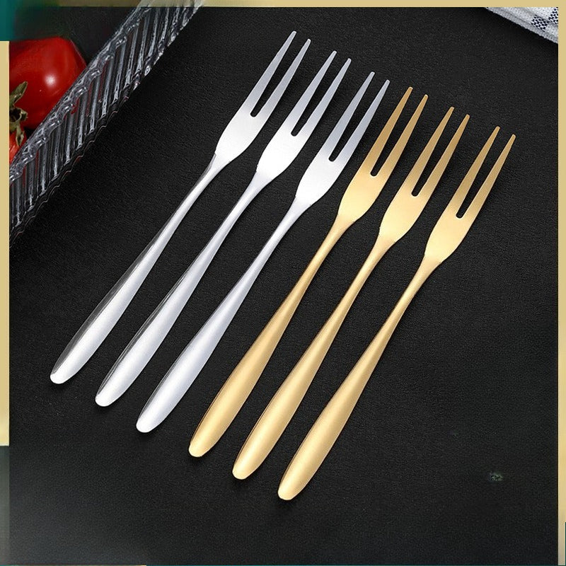 Stainless Steel Fruit Forks | Cake Decorating Sticks, Luxury Dessert Forks for Home Use