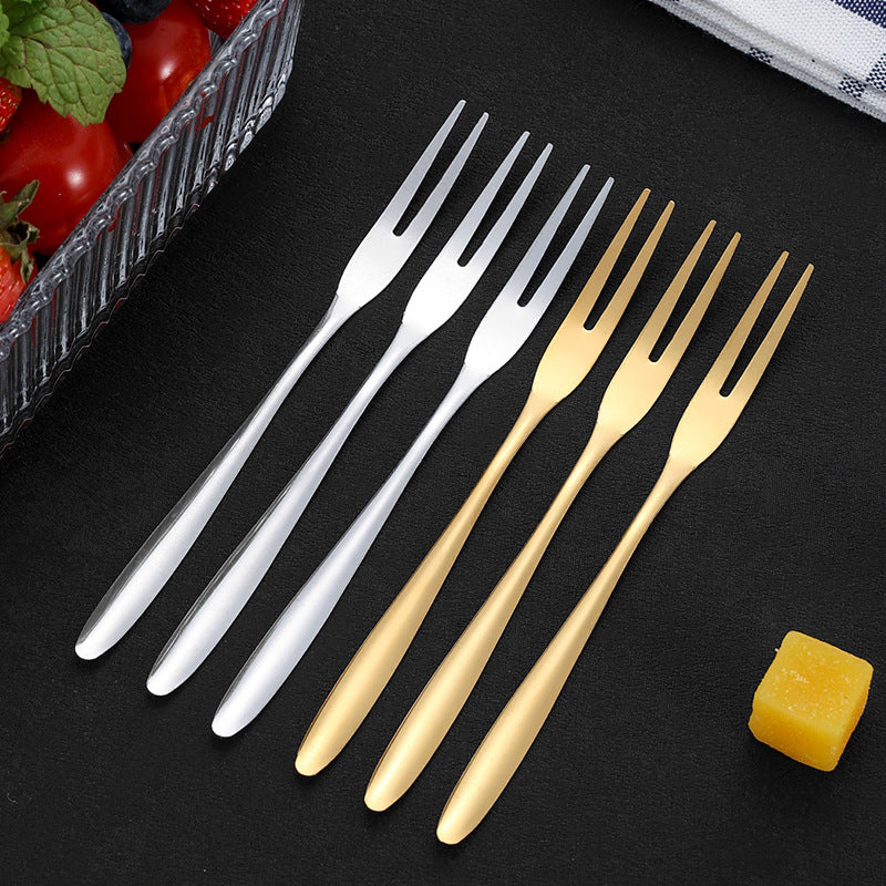 Stainless Steel Fruit Forks | Cake Decorating Sticks, Luxury Dessert Forks for Home Use