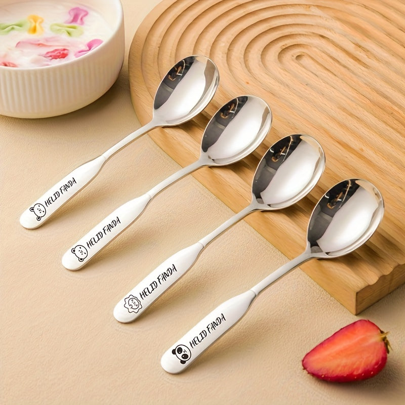 Personalized Custom Name\u002FText - Cute Animal Spoon - Heavy-Duty 316 Stainless Steel Soup