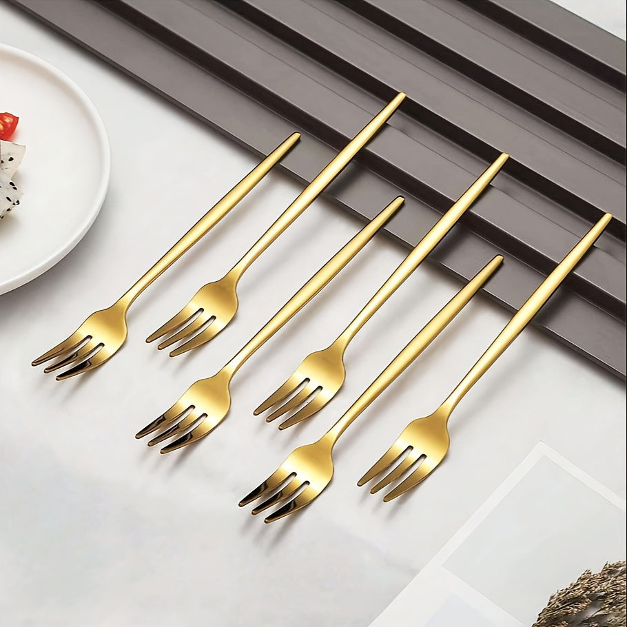 Kitchen Utensils 1\u002F4\u002F8\u002F12\u002F24pcs Stainless Steel Small Fruit Forks | Western-style Tableware Set for Home Kitchen, Restaurant, Hotel, Wedding, Christmas Gifts