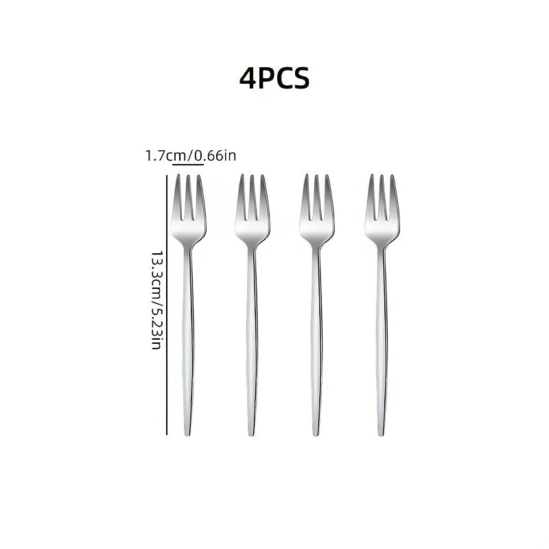 Kitchen Utensils 1\u002F4\u002F8\u002F12\u002F24pcs Stainless Steel Small Fruit Forks | Western-style Tableware Set for Home Kitchen, Restaurant, Hotel, Wedding, Christmas Gifts